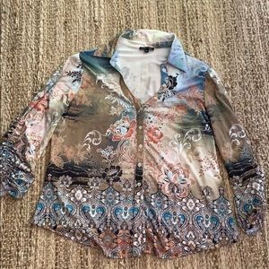 Boho Chic 2Xl Button front blouse NWOT!